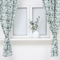 Шторы для кухни Доляна Apple flowers 146х180 см - 2 шт, подхваты - 2 шт, 100% хлопок, 164 г/м2 Шторы для кухни Доляна Apple flowers 146х180 см - 2 шт, подхваты - 2 шт, 100% хлопок, 164 г/м2