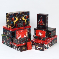 Набор коробок подарочных 15 в 1 &laquo;Европейский&raquo;, 12 х 7 х 4 см - 46,6 х 35,2 х 17.5 см, Новый год