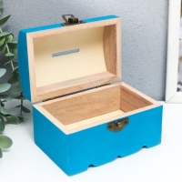 Шкатулка дерево "Сундучок" синяя 8х8х12 см Шкатулка дерево "Сундучок" синяя 8х8х12 см