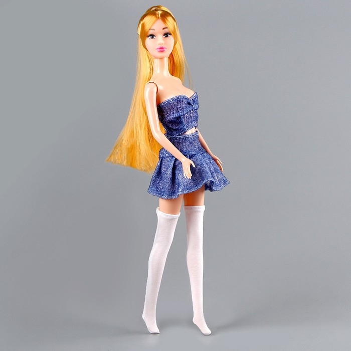 Гольфы выше колена для куклы, цвет белый Гольфы выше колена для куклы, цвет белый