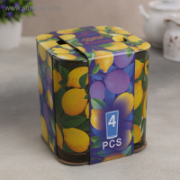 Набор стаканов &laquo;Лимоны&raquo;, стеклянный, 280 мл, 4 шт