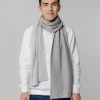 Шарф Nobilis, белый с серым Шарф Nobilis, белый с серым