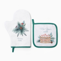 Набор кух. Этель Sweet treat варежка 20х28см, прихватка 19х19см,100%хл Набор кух. Этель Sweet treat варежка 20х28см, прихватка 19х19см,100%хл