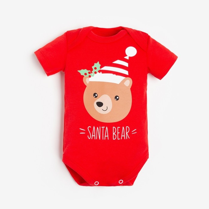 Боди детское Крошка Я &laquo;Новогодние зверята&raquo;, рост 80-86 см, цвет красный