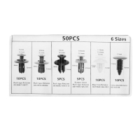 Клипсы и пистоны крепежные, 6 видов, набор 50 шт Клипсы и пистоны крепежные, 6 видов, набор 50 шт