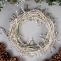 Гирлянда «Нить» 10 м, IP20, прозрачная нить, 100 LED, свечение белое, 8 режимов, 220 В Гирлянда «Нить» 10 м, IP20, прозрачная нить, 100 LED, свечение белое, 8 режимов, 220 В