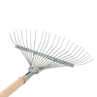 Грабли веерные, проволочные, 22 зубца, оцинкованные, деревянный черенок Грабли веерные, проволочные, 22 зубца, оцинкованные, деревянный черенок