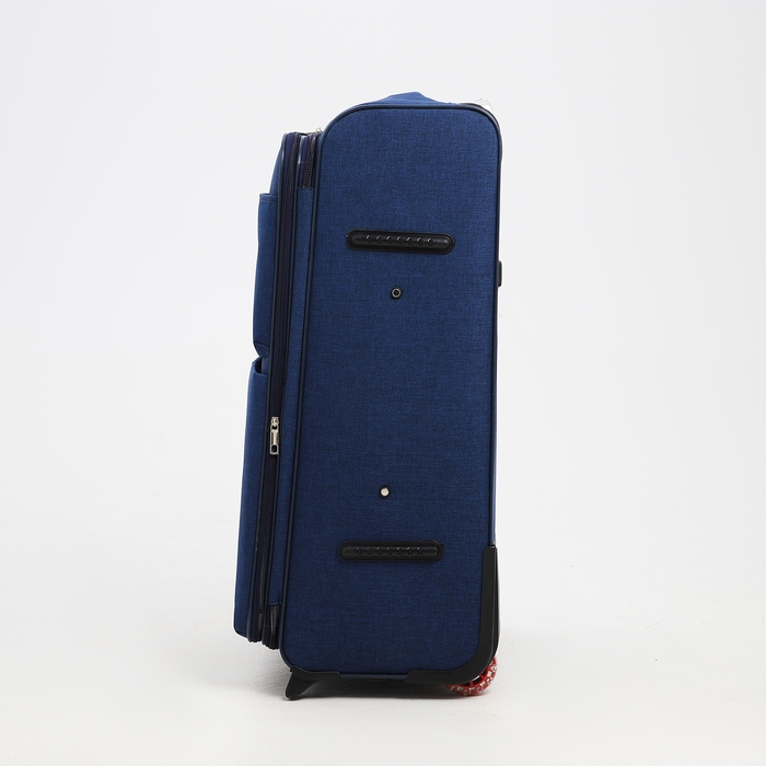 Чемодан большой 95 л (L), отдел на молнии, с расширением, кодовый замок, 3 колеса, 2 наружных кармана, цвет синий