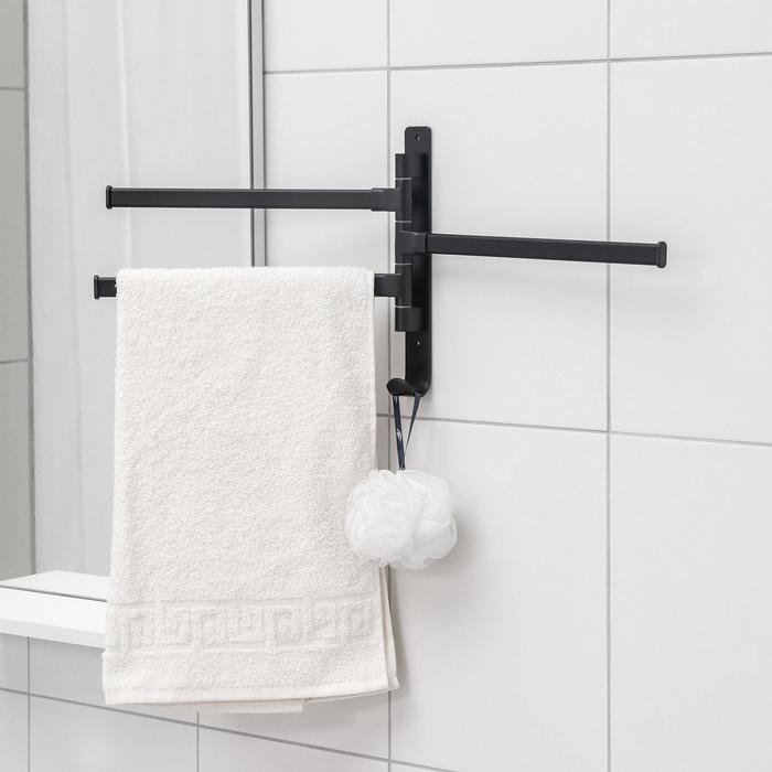 Держатель для полотенец &laquo;Лофт&raquo;, 3 спицы, цвет чёрный