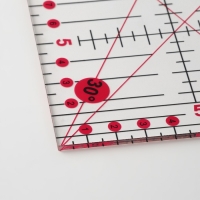 Линейка для квилтинга и пэчворка, 45 &times; 15 см, толщина 3 мм, цвет прозрачный/розовый