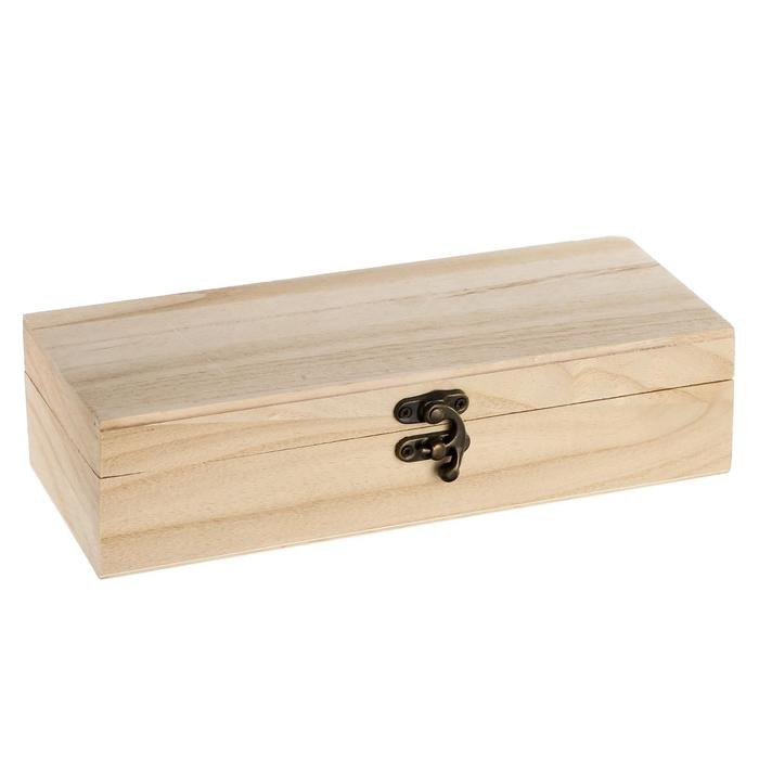 Шкатулка дерево под роспись Шкатулка дерево под роспись "Прямоугольная с крючком" 24х9,5х6 см