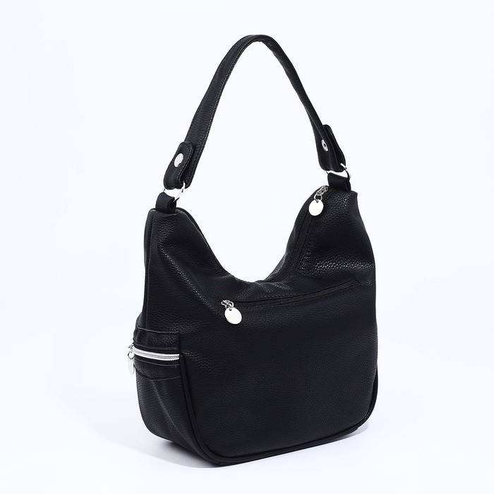 Сумка-мешок на молнии, наружный карман, цвет чёрный Сумка-мешок на молнии, наружный карман, цвет чёрный