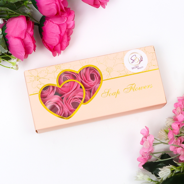 Мыльные розочки, розовые, набор 10 шт.