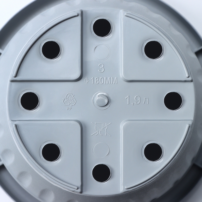 Горшок для цветов с поддоном &laquo;Сильвер ЭКО&raquo;, 1.9 л, d=18 см, цвет светло-серый