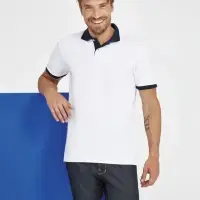 Рубашка поло Prince 190 зеленое яблоко с темно-синим, размер XXL