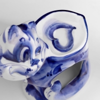 Подсвечник-аромалампа &laquo;Хитрый кот&raquo;, микс, гжель