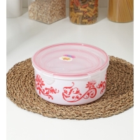 Набор ланч-боксов пластиковых круглых «Веточка», 4 шт: 0,25 л, 0,55 л, 1,05 л, 1,8 л Набор ланч-боксов пластиковых круглых «Веточка», 4 шт: 0,25 л, 0,55 л, 1,05 л, 1,8 л