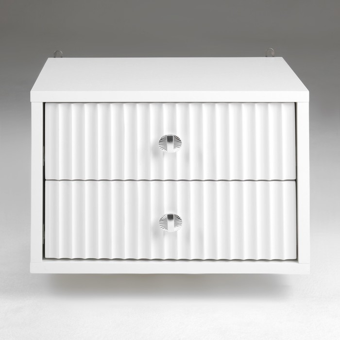 Тумба прикроватная подвесная Астория, 400х350х270, Белый/ Белый МДФ 19мм