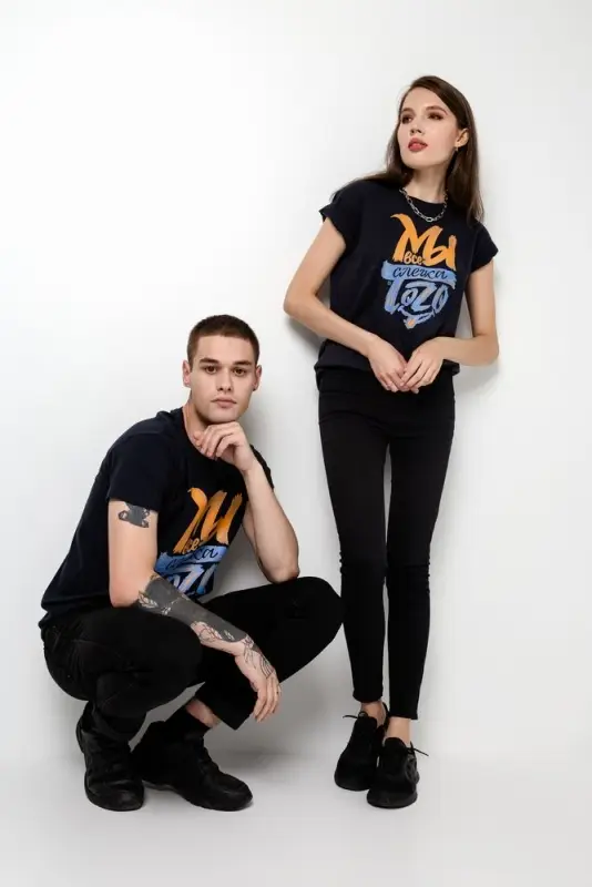 Футболка &laquo;Мы все слегка того&raquo;, темно-синяя, размер S