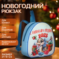 Рюкзак новогодний на молнии &laquo;Выбражулька&raquo;, цвет голубой