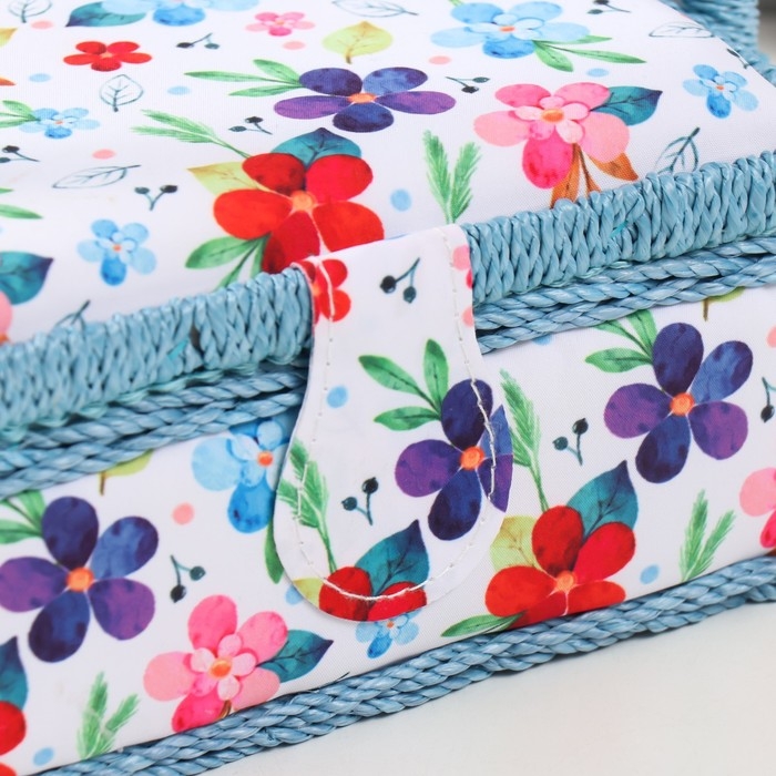 Шкатулка для рукоделия Шкатулка для рукоделия "Цветение на белом" 18х12х9,5 см