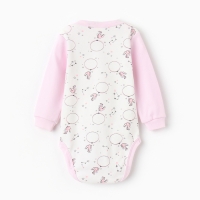 Боди с длинным рукавом, цвет розовый/зайцы, рост 80