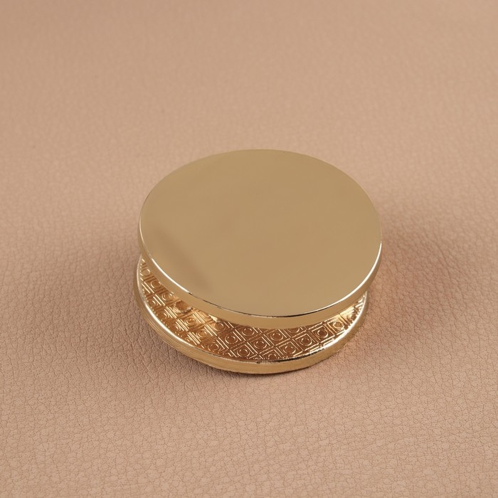 Застёжка для сумки, d = 4 см, цвет золотой