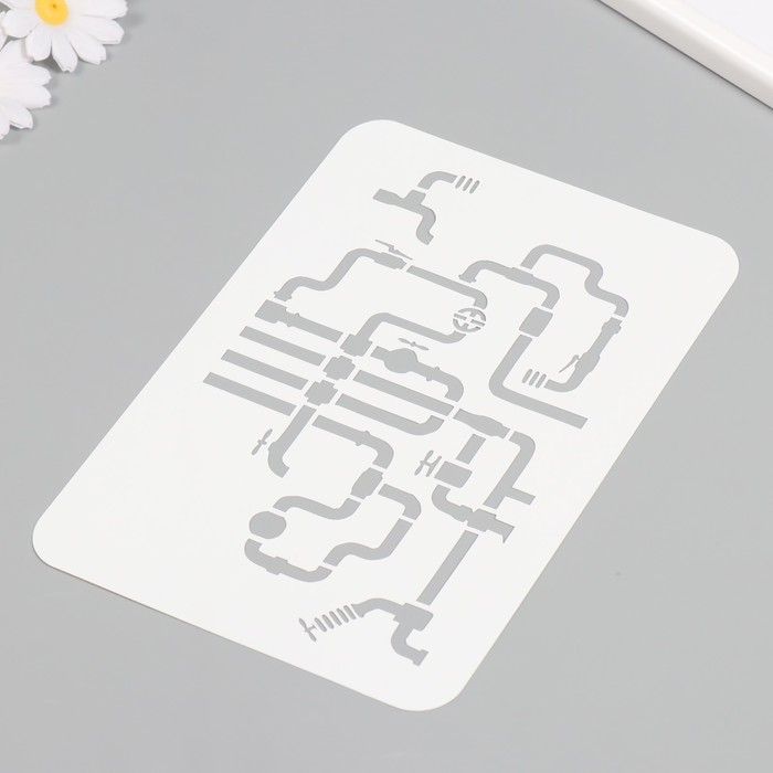 Трафарет пластиковый "Трубопровод", 16х24 см