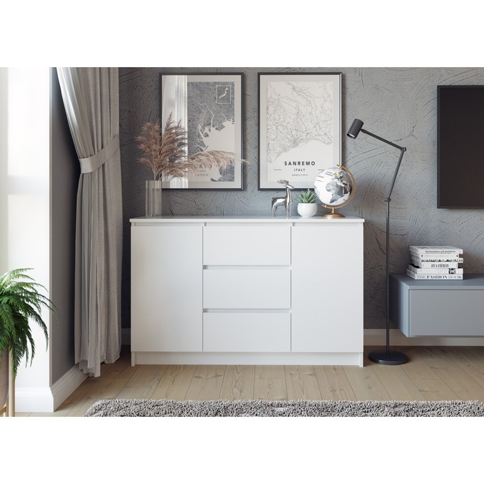 Комод Мори, 1204х404х770, Белый Комод Мори, 1204х404х770, Белый