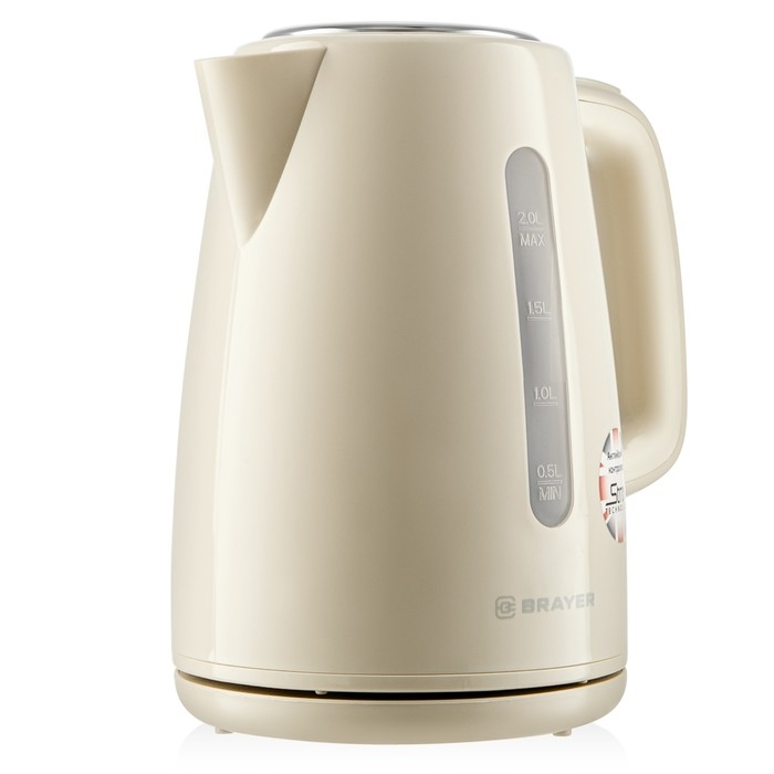 Чайник электрический BRAYER 1069BR, пластик, 2 л, 2200 Вт, белый