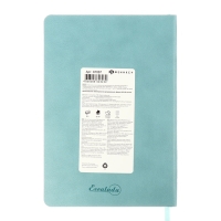 Еженедельник датир 2025г мягк обл иск кож А5 80л ESCALADA, бл тис, кр бл 70 г/м&sup2;, синий