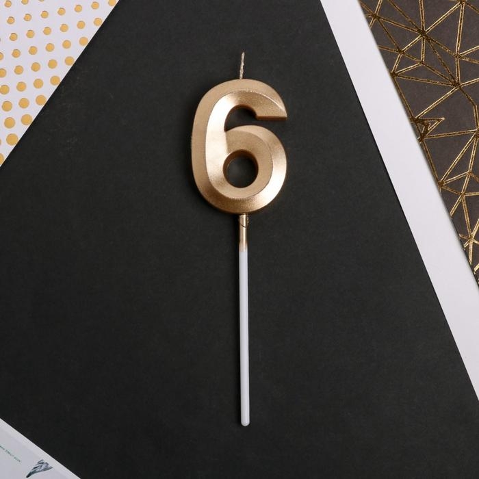 Свеча для торта, цифра &laquo;6&raquo;, 3,5 х 12 смм