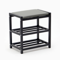 Банкетка с обувницей Базовая, 400 x 250 x 415, металл, чёрная