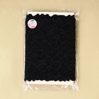 Кружевная эластичная ткань &laquo;Пятилистник&raquo;, 170 мм &times; 2,7 &plusmn; 0,5 м, цвет чёрный