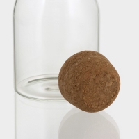 Банка стеклянная для хранения сыпучих продуктов &laquo;Эко&raquo;, 400 мл, 8&times;14 см,  с пробковой крышкой