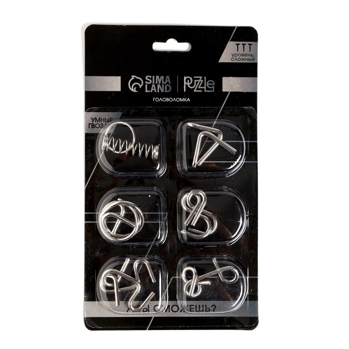 Набор металлических головоломок «Игры разума №2»,на блистере Набор металлических головоломок «Игры разума №2»,на блистере