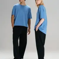 Футболка оверсайз унисекс Vozduh, синяя, размер XS/S