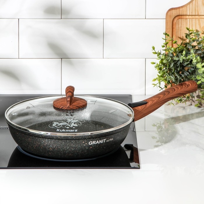 Сковорода Granit ultra, d=26 см, стеклянная крышка, съёмная ручка, антипригарное покрытие Сковорода Granit ultra, d=26 см, стеклянная крышка, съёмная ручка, антипригарное покрытие