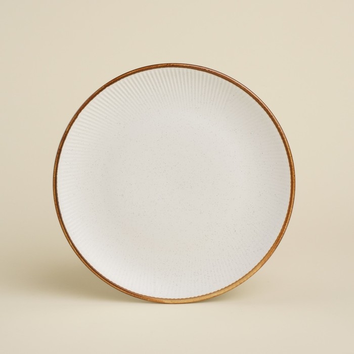 Тарелка обеденная фарфоровая SL Home «Волна в камне», d=20,5 см, цвет белый Тарелка обеденная фарфоровая SL Home «Волна в камне», d=20,5 см, цвет белый