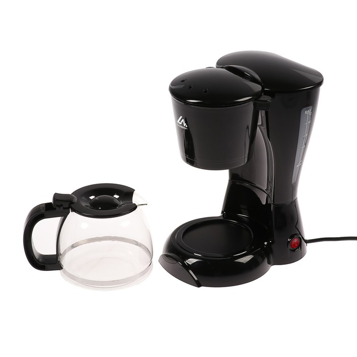 Кофеварка Luazon LKM-654, капельная, 900 Вт, 1.2 л, чёрная Кофеварка Luazon LKM-654, капельная, 900 Вт, 1.2 л, чёрная