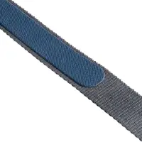 Лента для бейджа с ретрактором Devon, серая с синим Лента для бейджа с ретрактором Devon, серая с синим