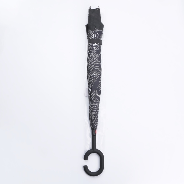 Зонт - наоборот &laquo;Надпись&raquo;, механический, 8 спиц, R = 53/60 см, D = 120 см, цвет МИКС