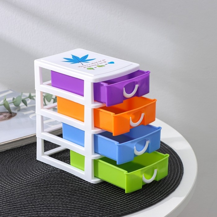 Мини - комод для мелочей 4 секции &laquo;Радуга&raquo;, 13&times;9&times;14,5 см, цвет МИКС