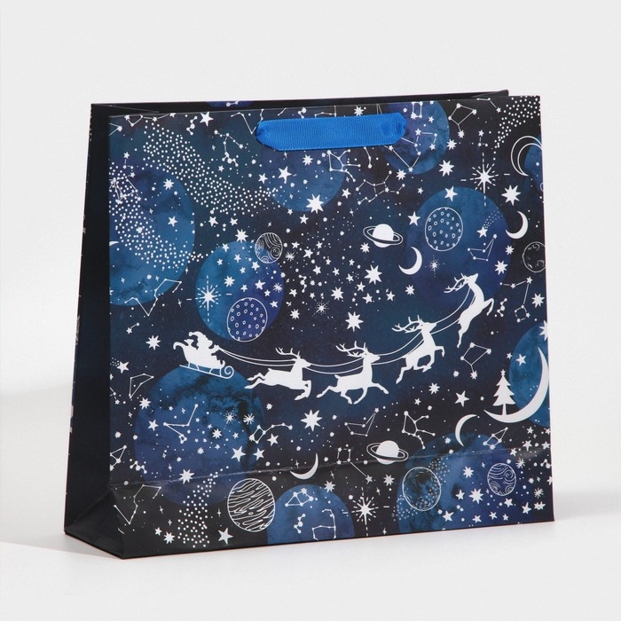 Пакет подарочный новогодний ламинированный «Волшебная ночь», M 30 х 26 х 9 см, Новый год Пакет подарочный новогодний ламинированный «Волшебная ночь», M 30 х 26 х 9 см, Новый год