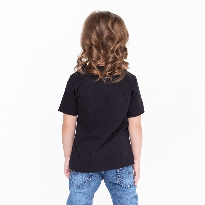 Футболка детская, цвет чёрный, рост 128 см
