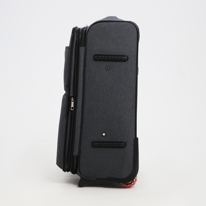 Чемодан средний 52 л (M), отдел на молнии, кодовый замок, с расширением, цвет серый