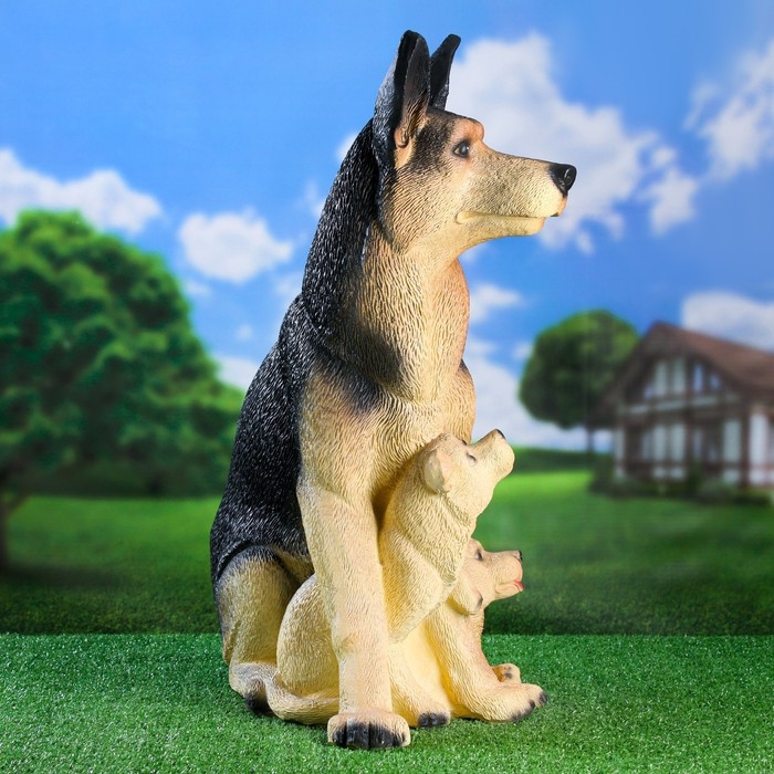 Садовая фигура Садовая фигура "Овчарка с щенками большая" 45х37х71см