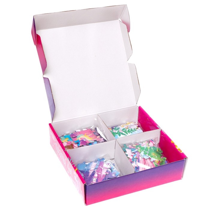 Набор с фигурными пазлами 4 в 1 &laquo;Мир волшебства&raquo;, от 83 до 108 деталей