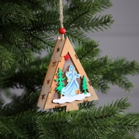 Ёлочная игрушка «Ёлочка со Снегурочкой», от батареек, свечение тёплое белое Ёлочная игрушка «Ёлочка со Снегурочкой», от батареек, свечение тёплое белое