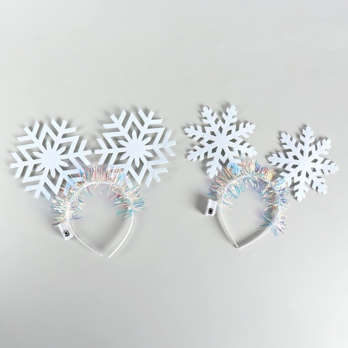 Карнавальный ободок &laquo;Снежинки&raquo;, световой, виды МИКС